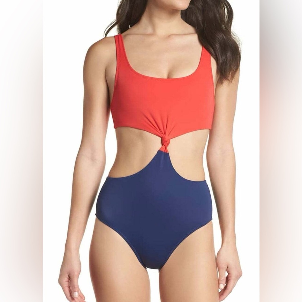 NWOT Solid & Striped Bailey One Piece Bathing Suit with Cutouts. Size Medium.